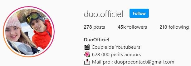Duooff Instagram account