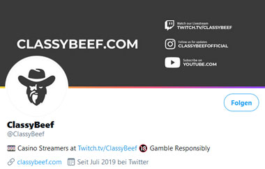 The cover of ClassyBeef's Twitter account