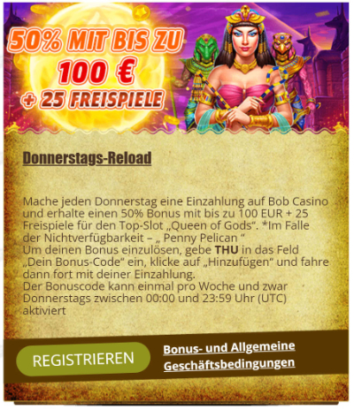 bobcasino donnerstags angebot