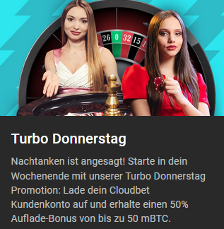 Cloudbet Casino Promotion: Turbo Donnerstag