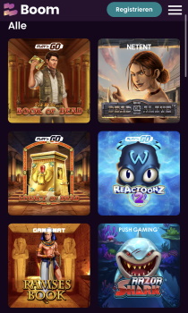 Boom Casino mobile games