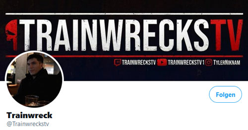 The cover image of Trainwreck's Twitter account