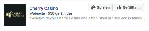 Cherry Casino Facebook