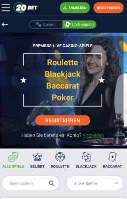 20 bet app live casino