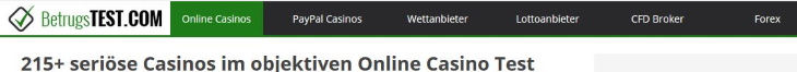 Fraudtest.com menu