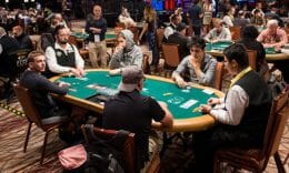 Poker table at a poker tournament