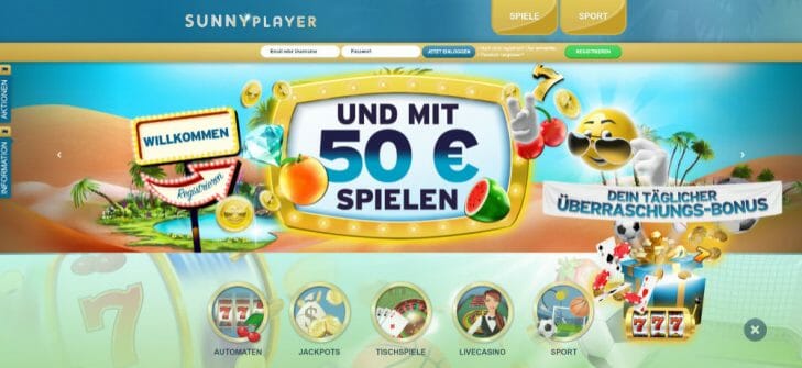 Sunnyplayer Casino Webseite