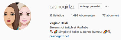 Title preview of the CasinoGirlzz Instagram account