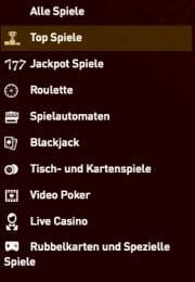 Casino Club categories