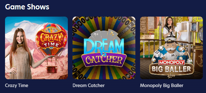 LuckyDreams game shows